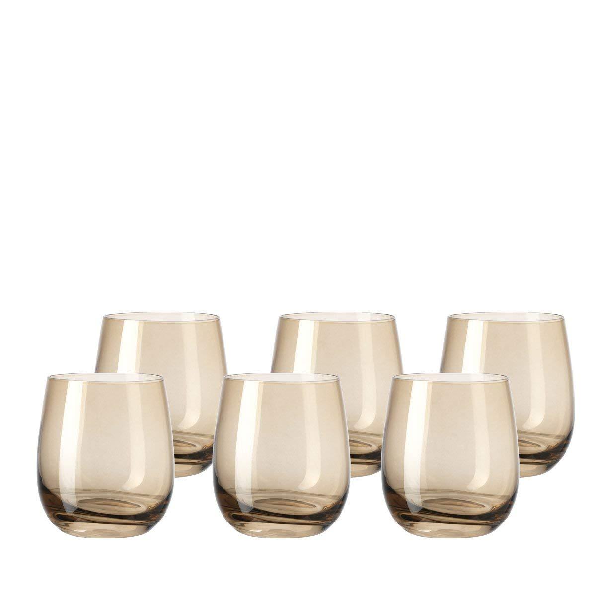 Leonardo Drinking Glass Tumbler - Chestnut Brown SORA 6 Piece