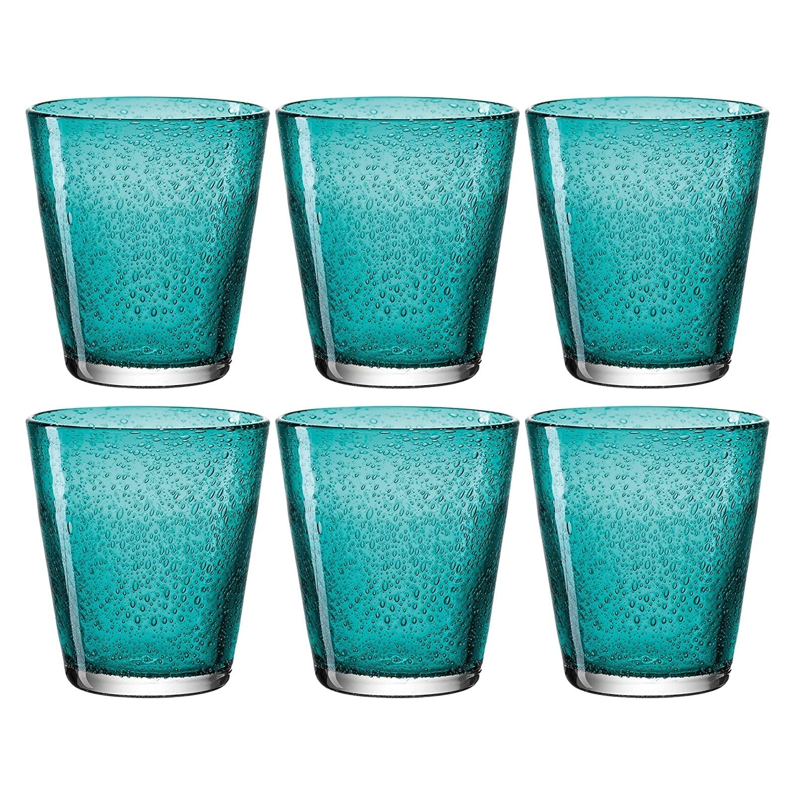 Leonardo Tumblers: Handmade Glass BURANO 330ml - Set of 6 - Laguna Blue