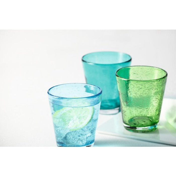 Leonardo Tumblers: Handmade Glass BURANO 330ml - Set of 6 - Azzurro Blue