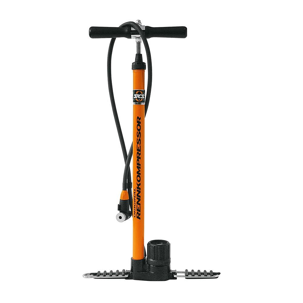 SKS Floor Pump for Bikes RENNKOMPRESSOR EVA HEAD World Renowned Orange