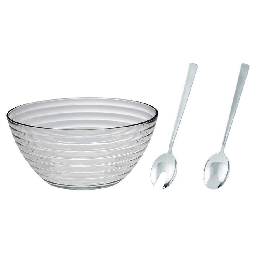 Demo - Roesle Salad Set with Glass Salad Bowl and Salad Servers