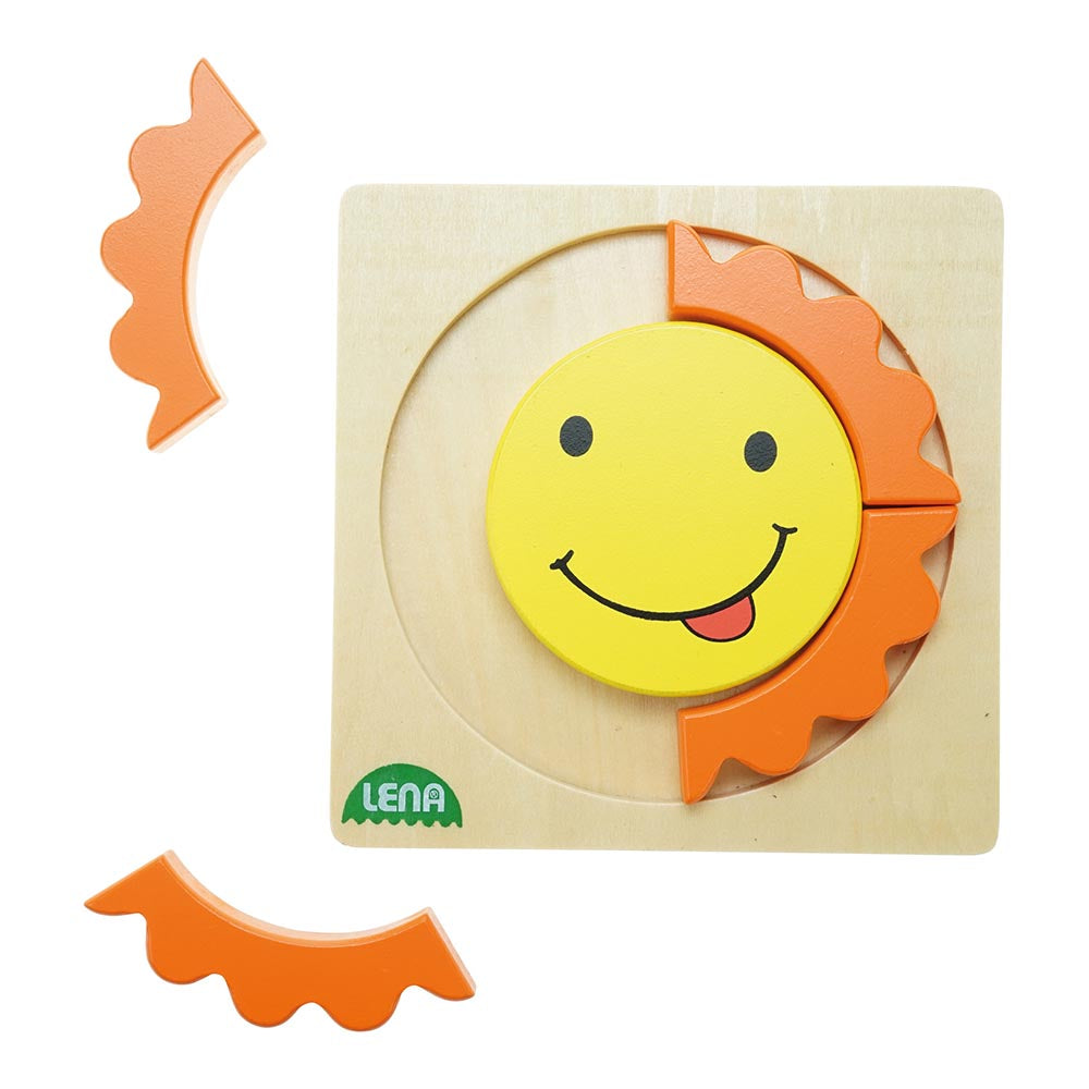 LENA Wooden Puzzle for Children 18 Months and Up: Happy Sun