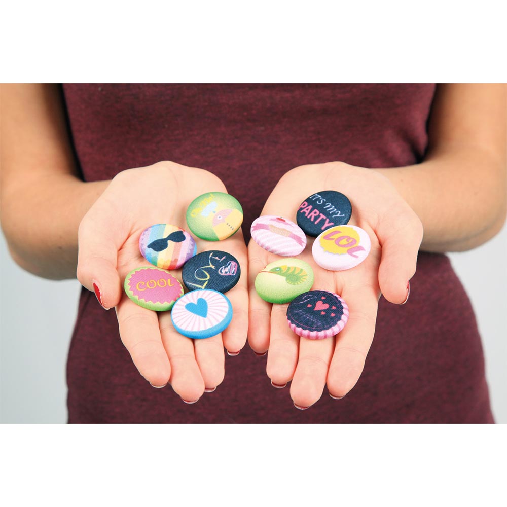 LENA Button Brooches: Arts & Crafts Make-Your-Own DIY Pins - Set of 10