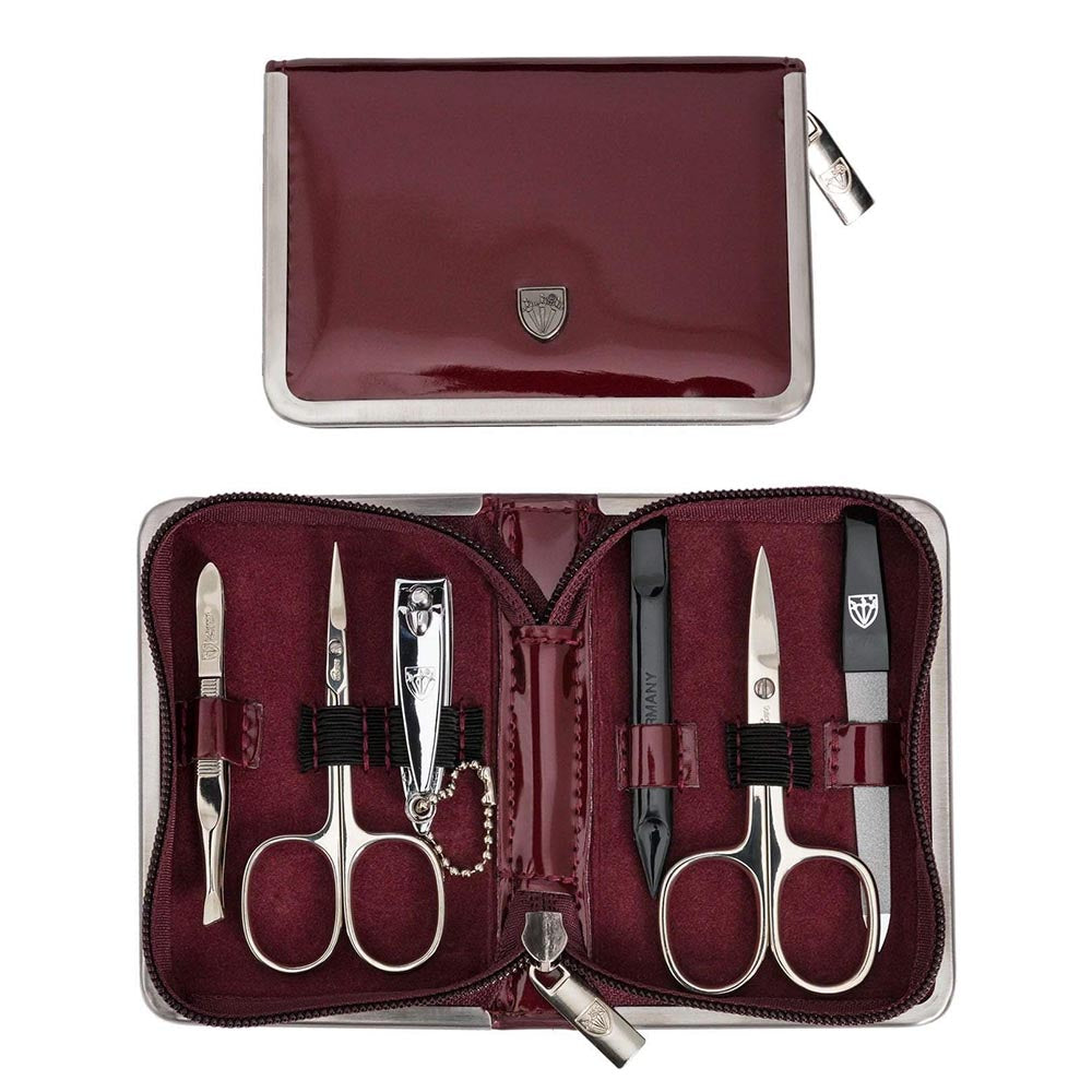 Kellermann Manicure Set Laquered Burgundy Fashion Material 5229 PN