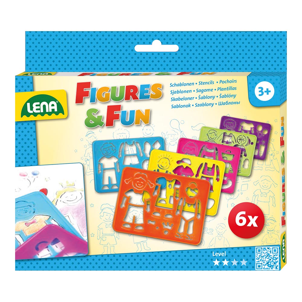 Lena Arts & Crafts Stencils: Figures & Fun - 6x People Themed Stencils