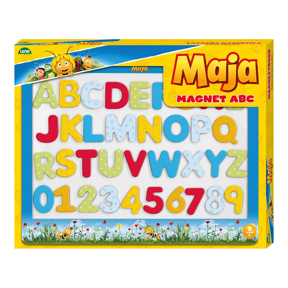 Lena Magnetic Board with 26 Letters and 10 Digits: Maya the Bee Theme