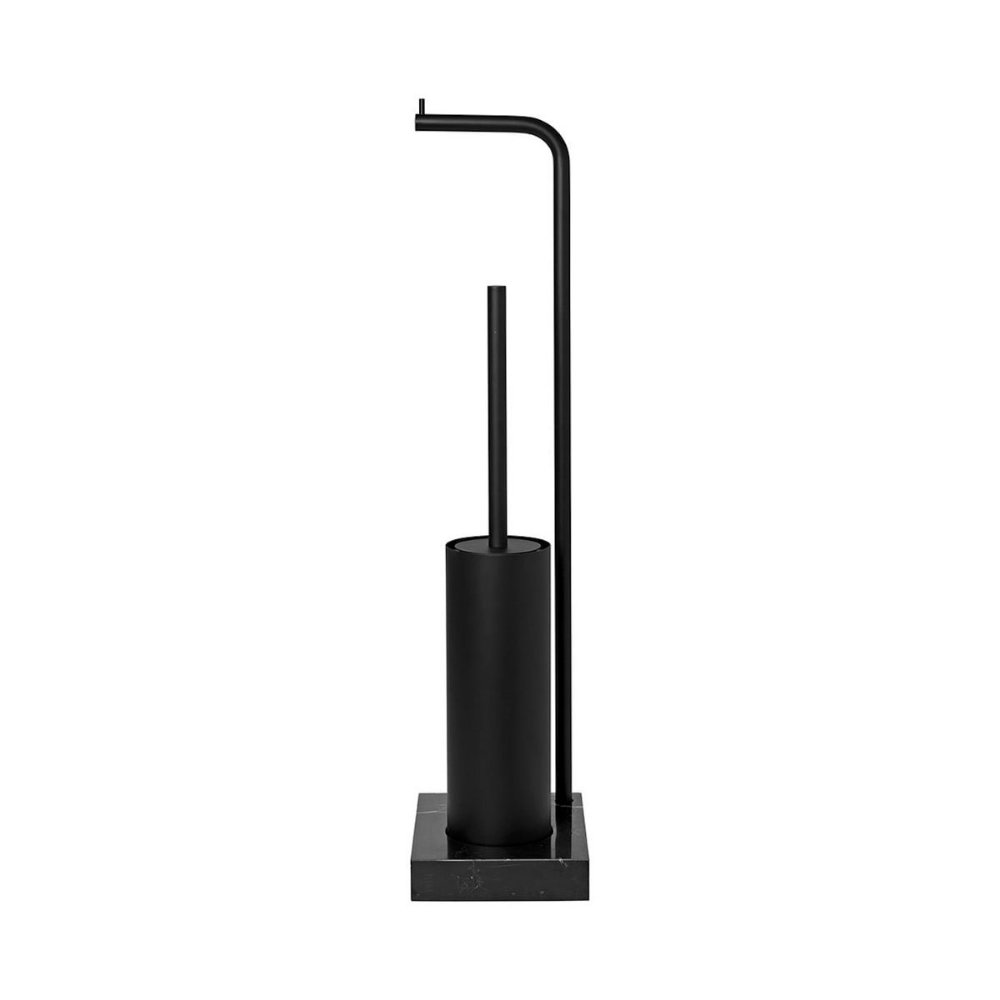 Blomus Toilet Roll Holder & Toilet Brush Caddy in Scratch-Proof Black MODO