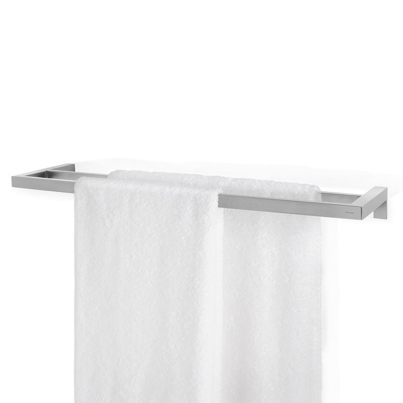 Blomus Wall-Mounted Double Towel Rail: Matt Silver Stainless-Steel H 5cm W 15cm L 64cm MENOTO (68680)