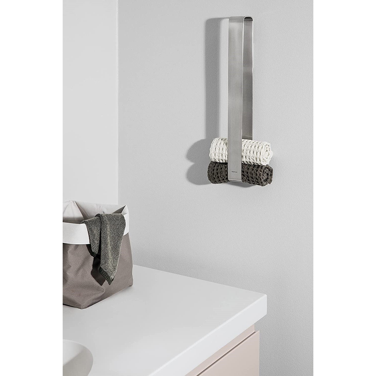 blomus Guest Towel Holder Space-Saving Polished Stainless-Steel NEXIO