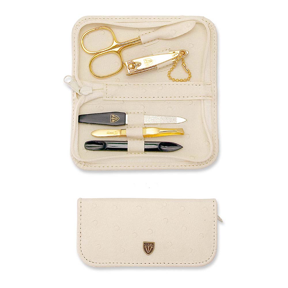 Kellermann 3 Swords Manicure Set Ostrich Beige