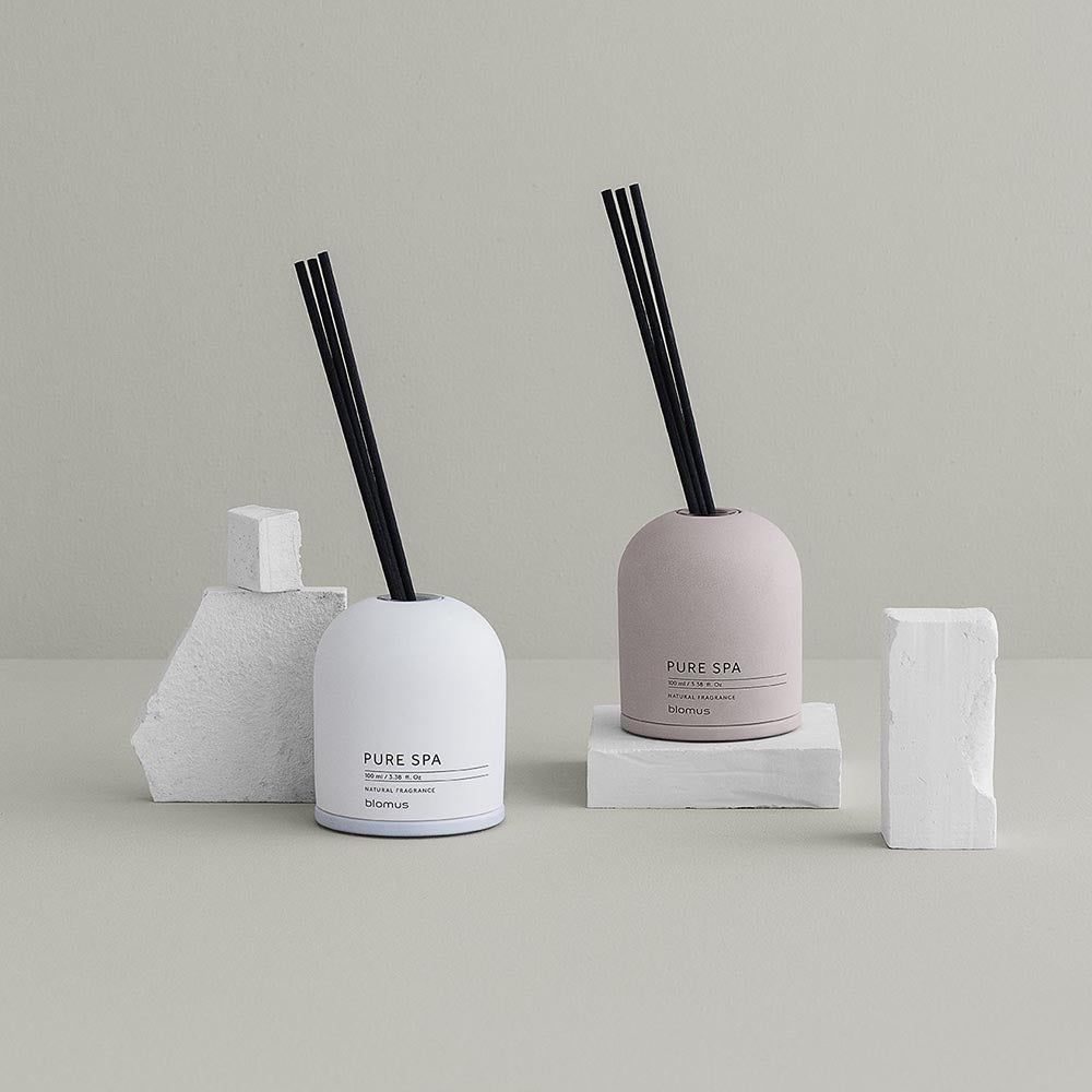 Blomus FRAGA Room Diffuser Royal Leather in Silky-Smooth Grey Concrete Container 100ml