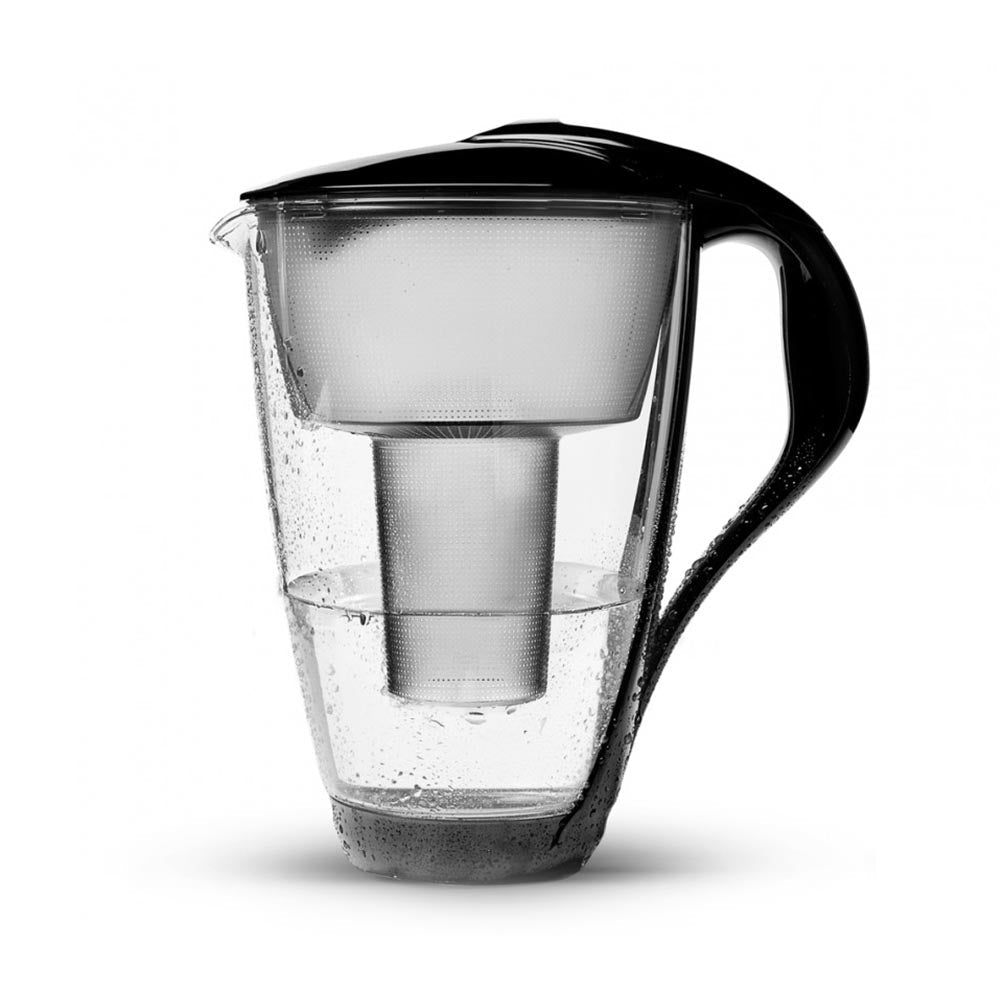 PearlCo Glass Water Filter Jug - Black