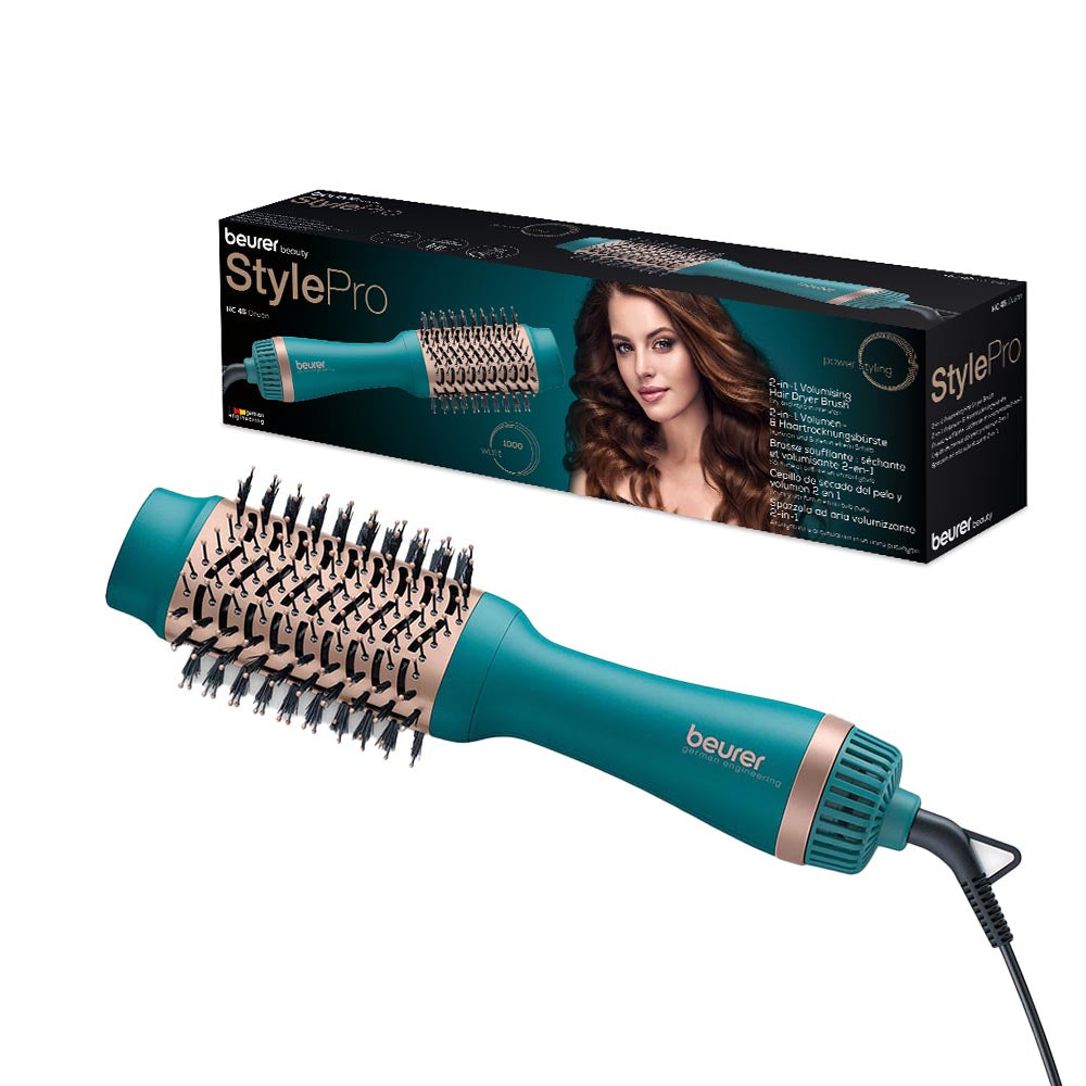 Demo - Beurer 2-in-1 Volumising Hair Dryer Brush HC 45 - Ocean Blue