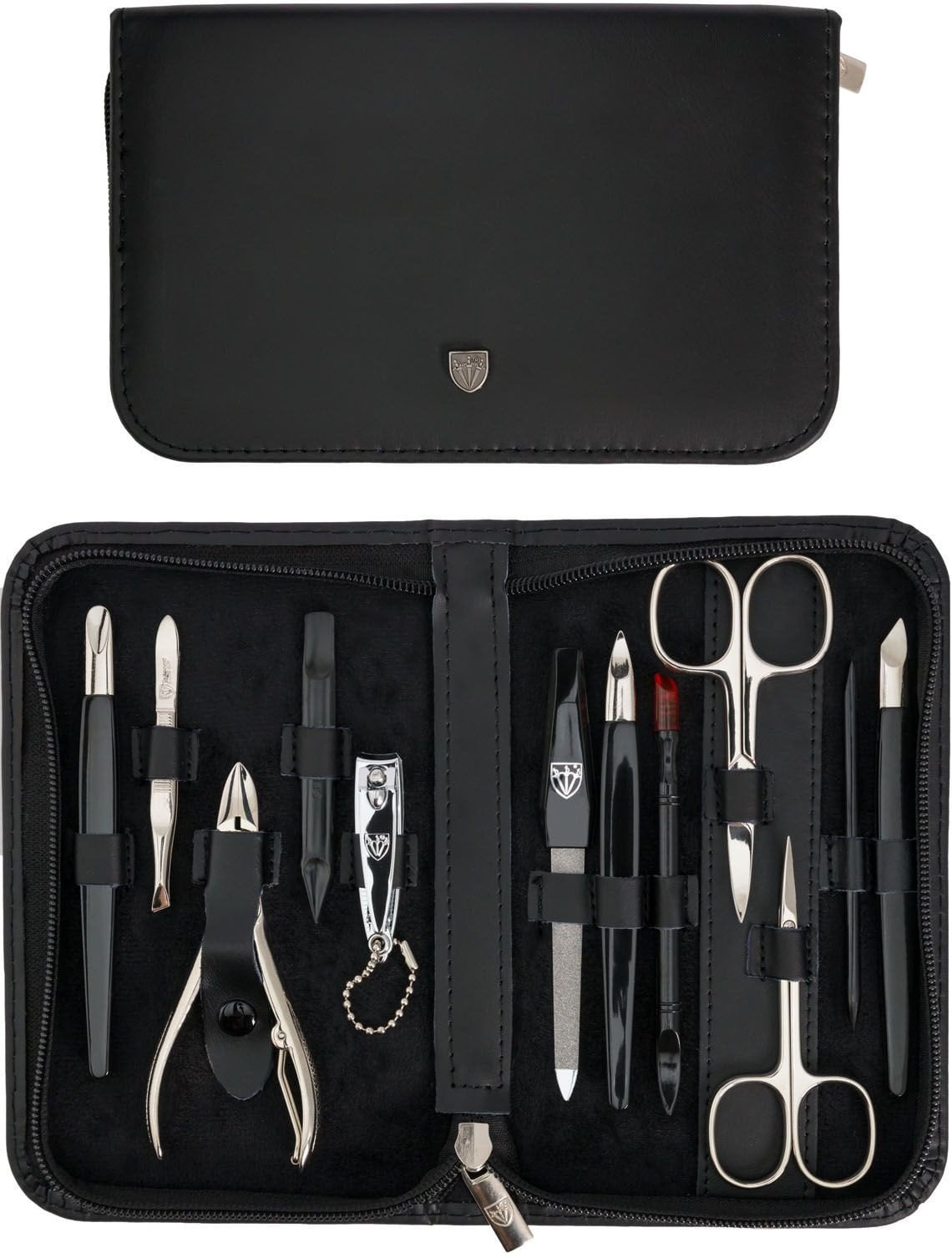 Kellermann 3 Swords Leather Manicure Set L 52051 F N Black