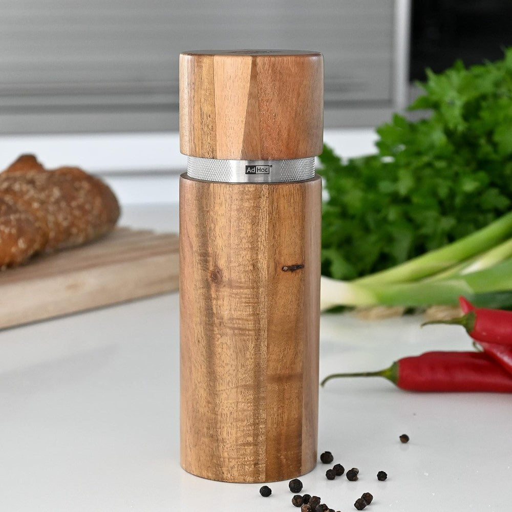 AdHoc Germany Salt or Pepper Grinder in Acacia Wood: 4x Grind Output - Profi XL