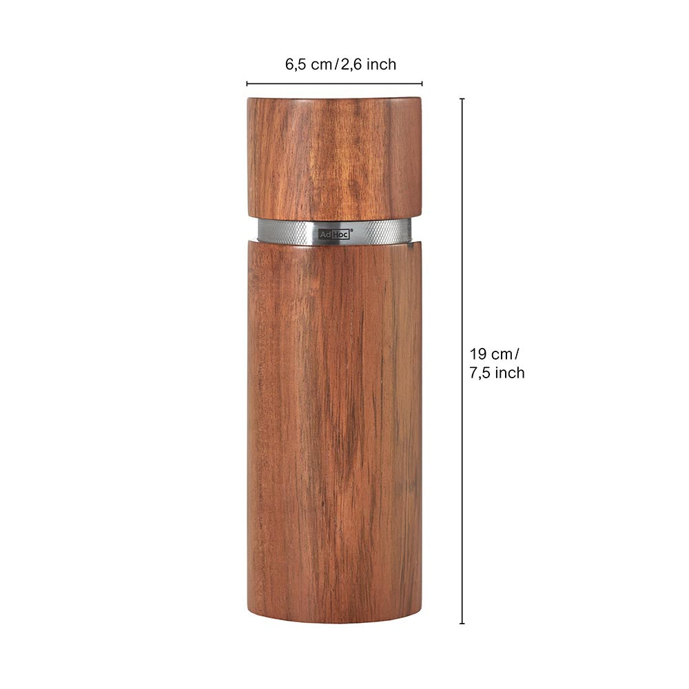 AdHoc Germany Salt or Pepper Grinder in Acacia Wood: 4x Grind Output - Profi XL