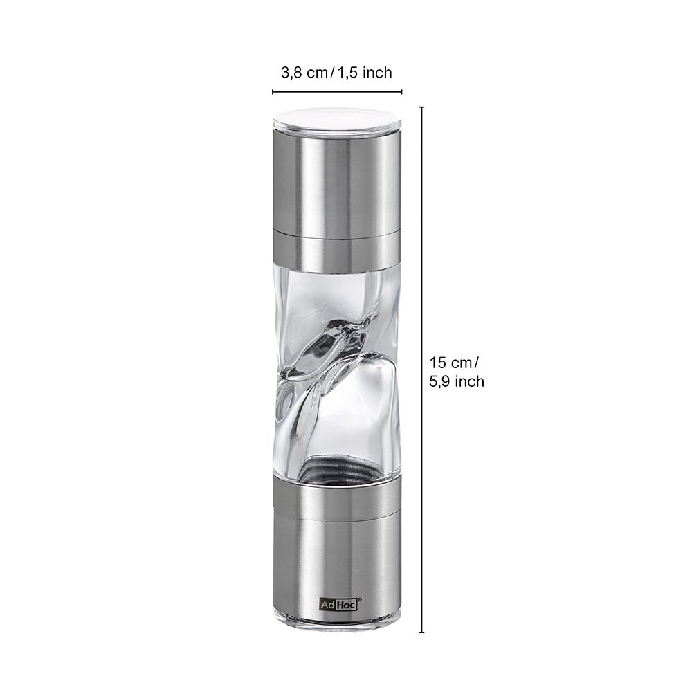 AdHoc 2in1 Salt & Pepper Grinder German Brand - Duomill Pure Mini