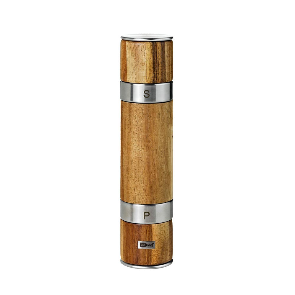 AdHoc 2in1 Salt & Pepper Grinder German Brand - Duomill Acacia Wood