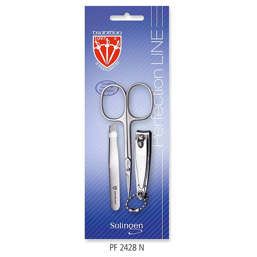 Kellermann 3 Swords Set: Cuticle Scissors, Nail Clipper, Tweezers PF 2428 N