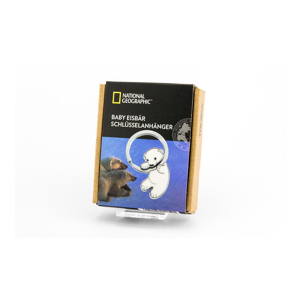 TROIKA Keyring POLAR BEAR BABY for The National Geographic Society