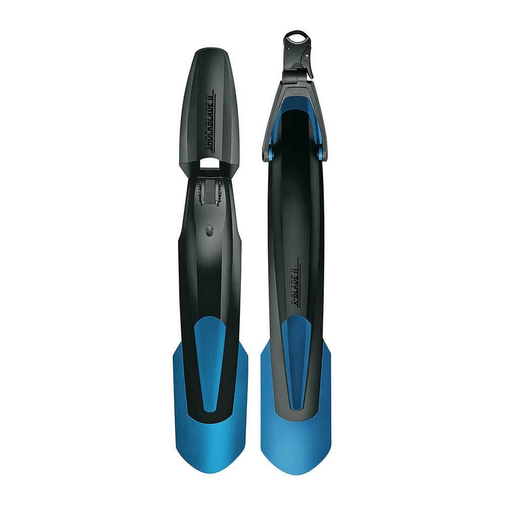 SKS Front and Rear Mudguard SHOCKBLADE AND X-BLADE SET in BLUE 29 INCH