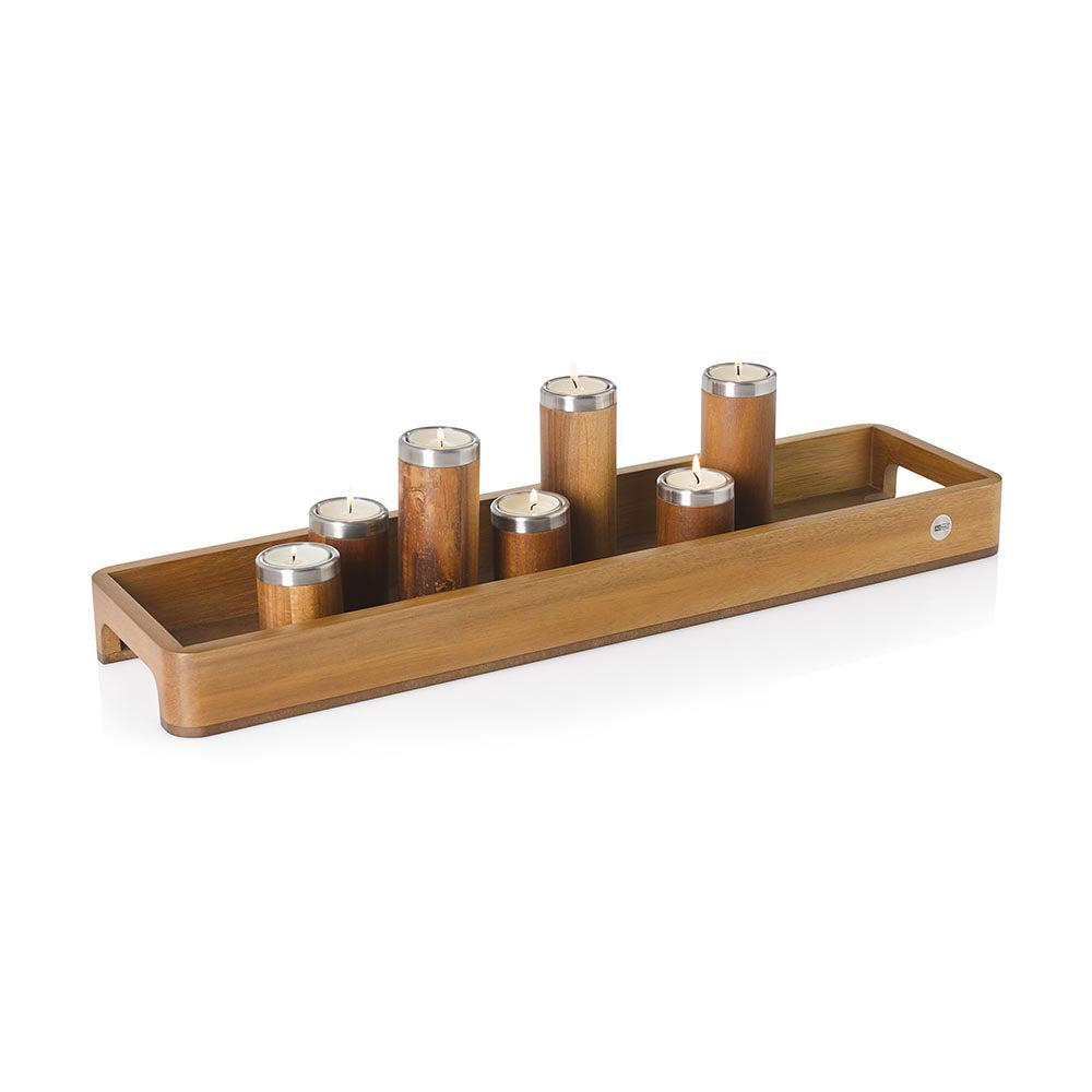 AdHoc Wooden Tray with Handles Serve or Store - SERVE SLIM 60x15,5x5cm