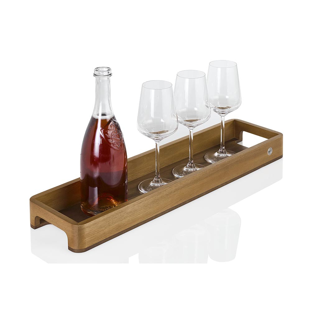 AdHoc Wooden Tray with Handles Serve or Store - SERVE SLIM 60x15,5x5cm