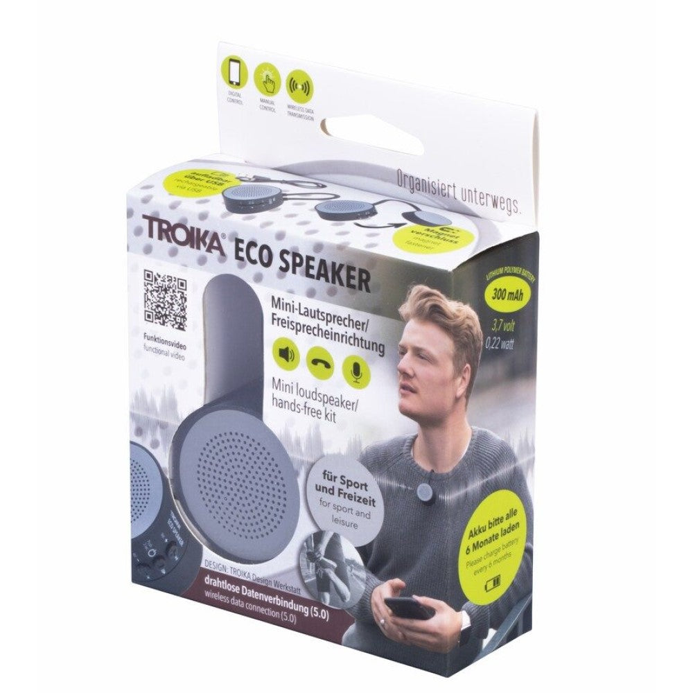 TROIKA Mini Speaker USB Rechargeable and Hands Free for Active Lifestyles