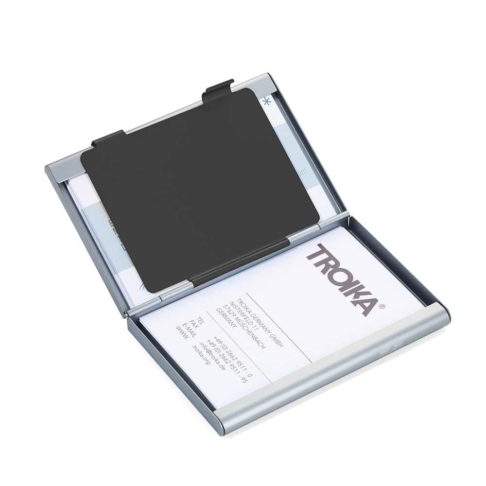 Demo - TROIKA Business or Credit Card Case with Partition - Silver & Black