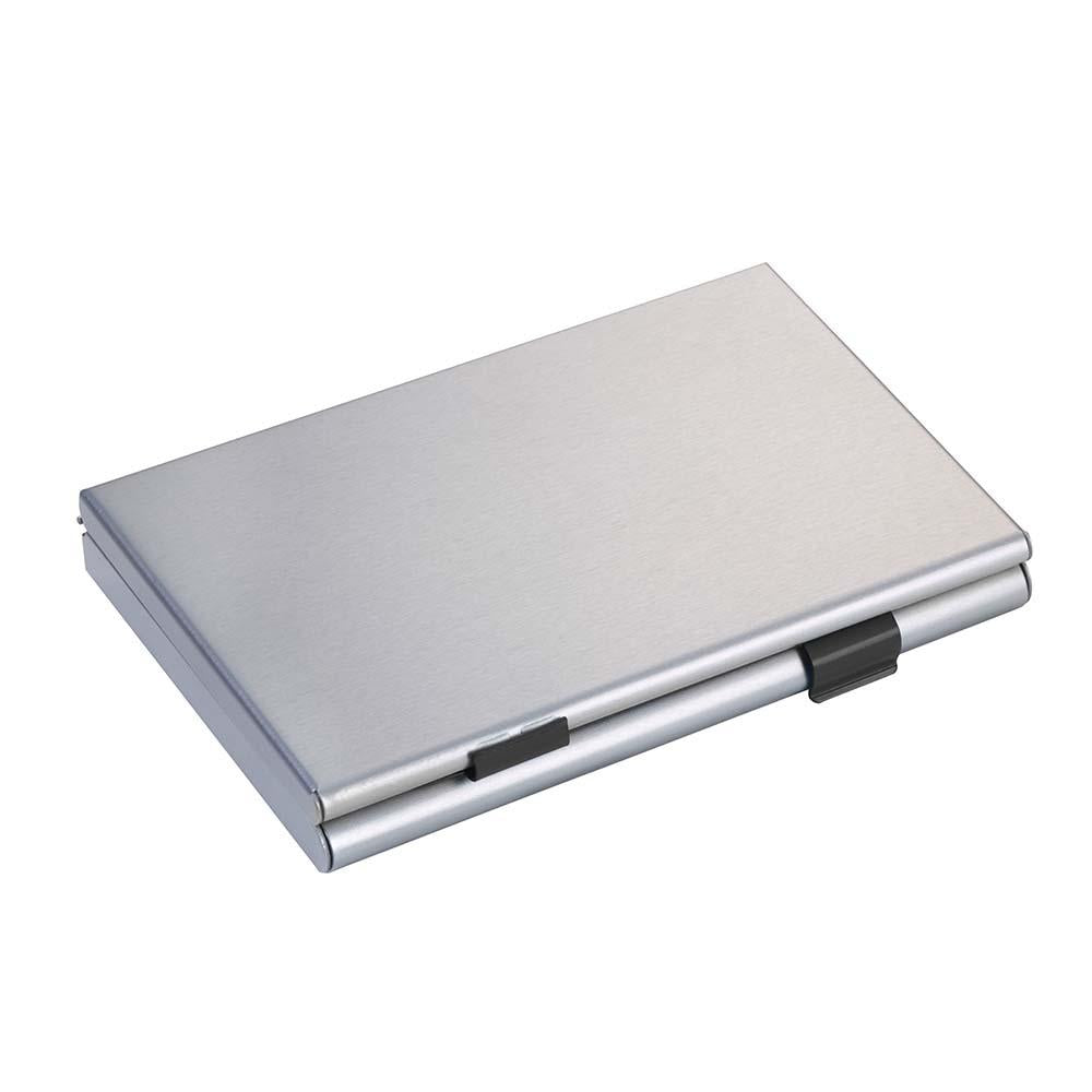 Demo - TROIKA Business or Credit Card Case with Partition - Silver & Black