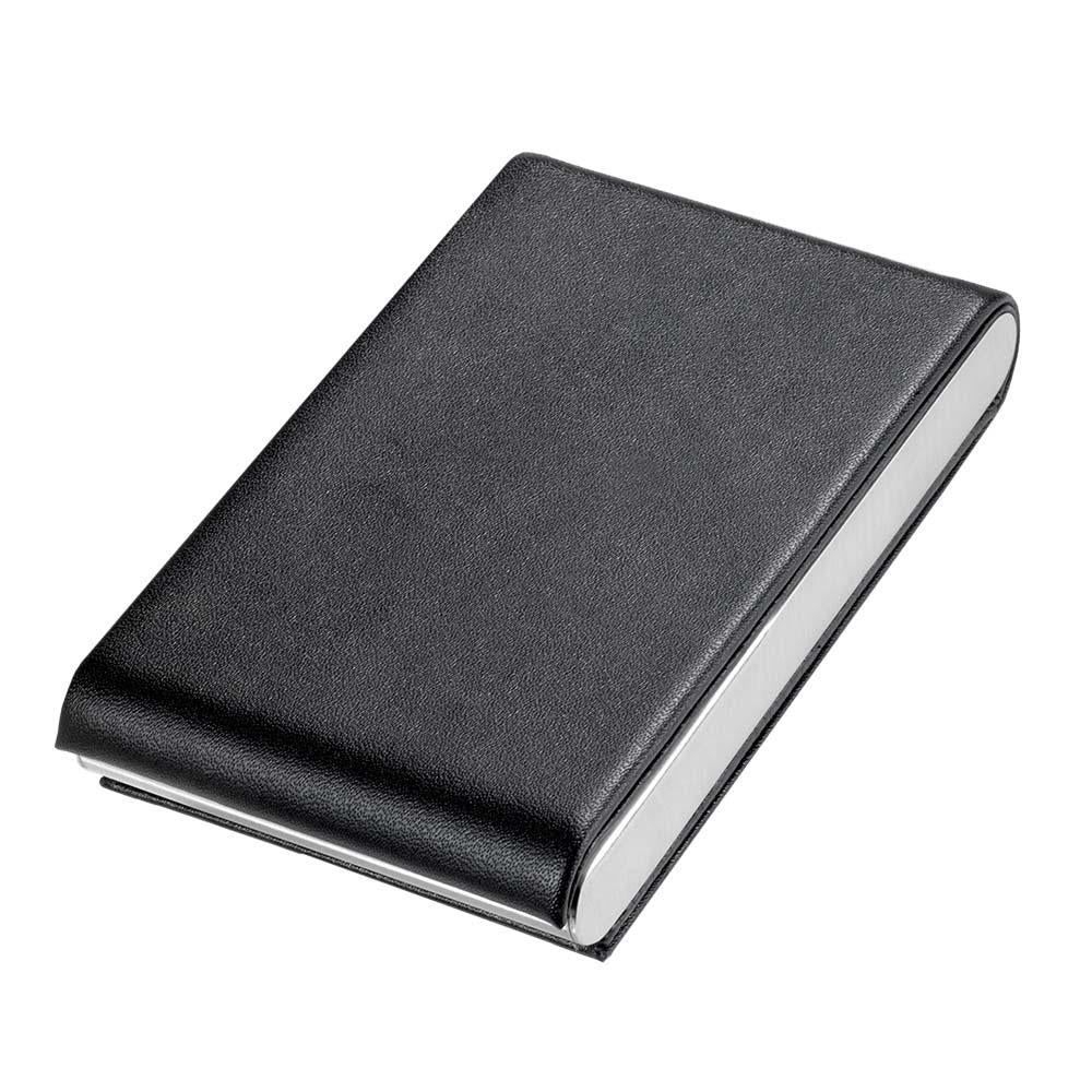 TROIKA Business or Credit Card Case in Fine Leather - Midnight Black