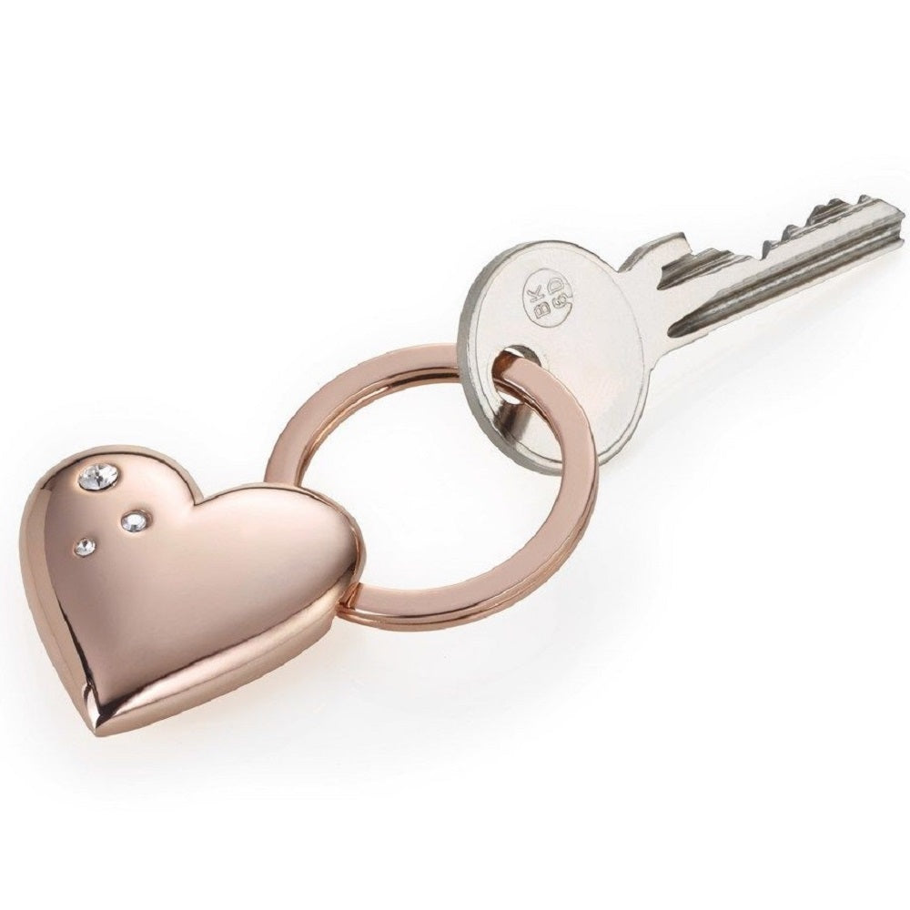 TROIKA Keyring Heart – ROSY HEART GIRLS BEST FRIEND – Rose Gold Colour