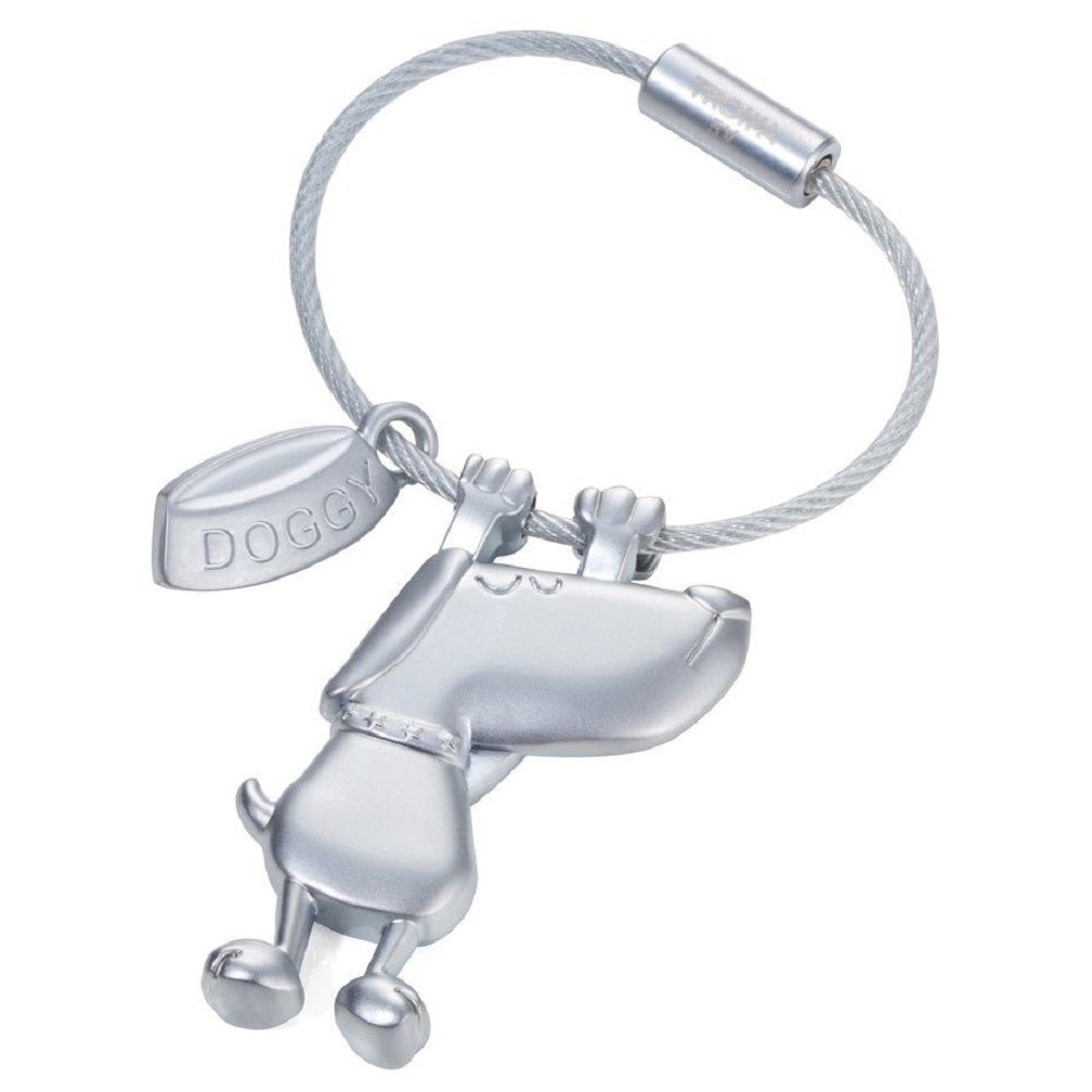 TROIKA Keyring DOGGY – Metal- Silver Colour