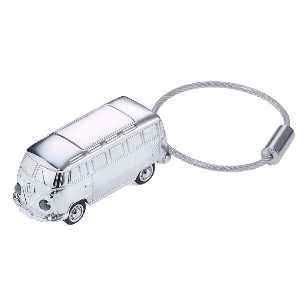 TROIKA Keychain with LED Light Chrome VW Bus Light Bulli T1 1962