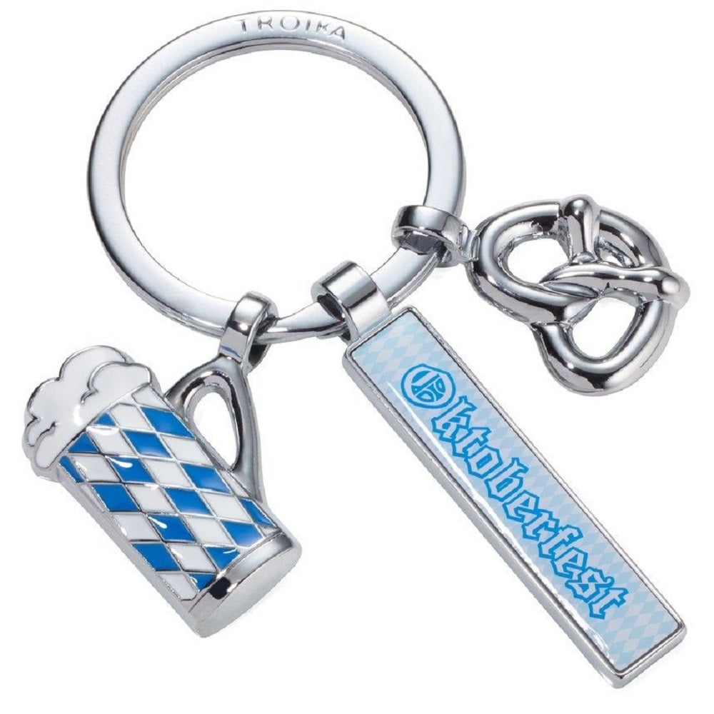 Troika Keyring OKTOBERFEST with 3 Charms: Oktoberfest / Pretzel / Beer Mug