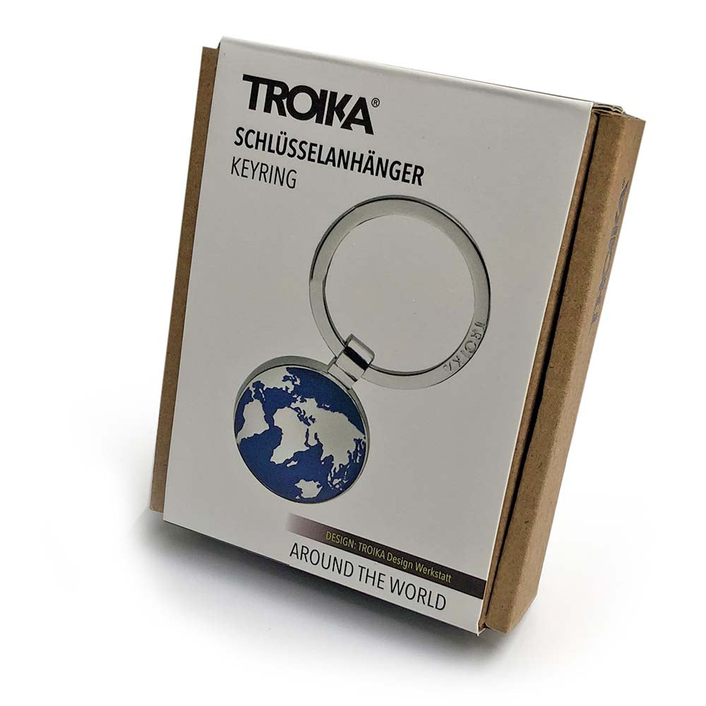 Troika Keyring Around The World - Silver And Blue