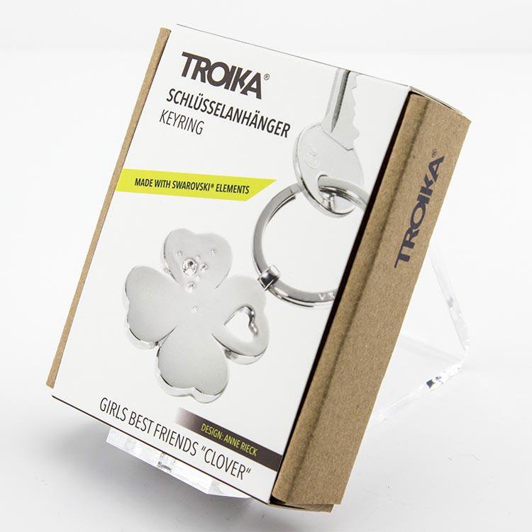 TROIKA Lucky Clover Keyring - Silver