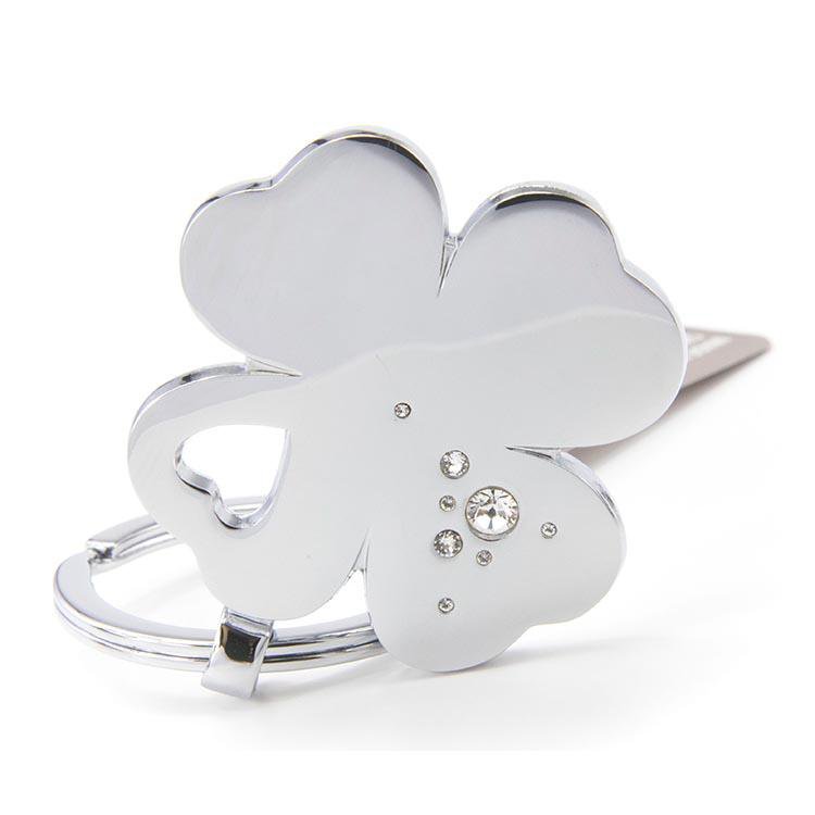 TROIKA Lucky Clover Keyring - Silver