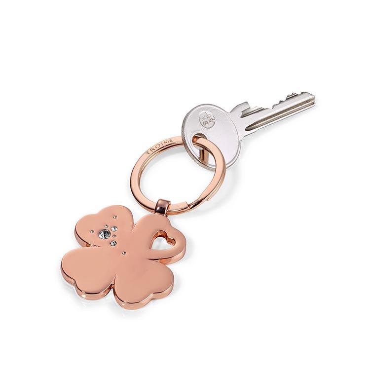 TROIKA - Lucky Clover Keyring - Rose Gold Colour