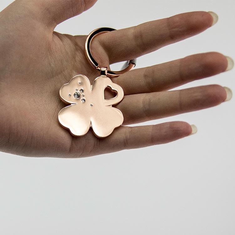 TROIKA - Lucky Clover Keyring - Rose Gold Colour