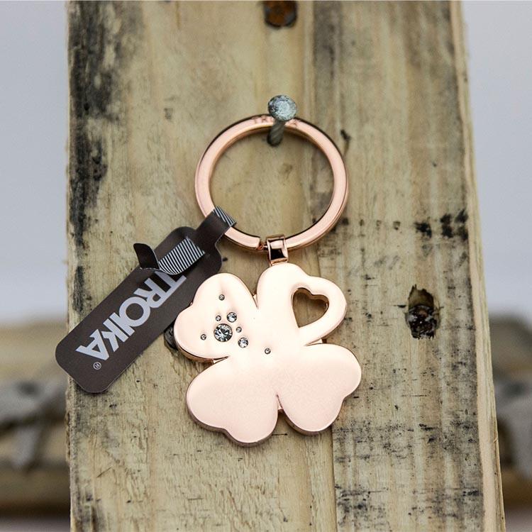 TROIKA - Lucky Clover Keyring - Rose Gold Colour