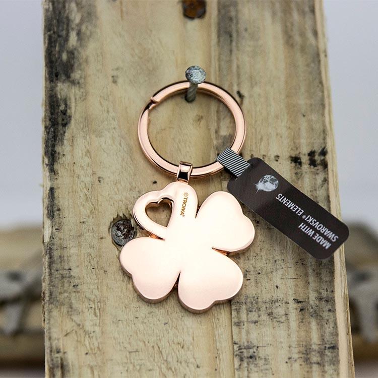 TROIKA - Lucky Clover Keyring - Rose Gold Colour