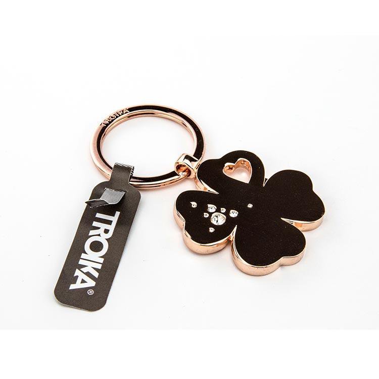 TROIKA - Lucky Clover Keyring - Rose Gold Colour