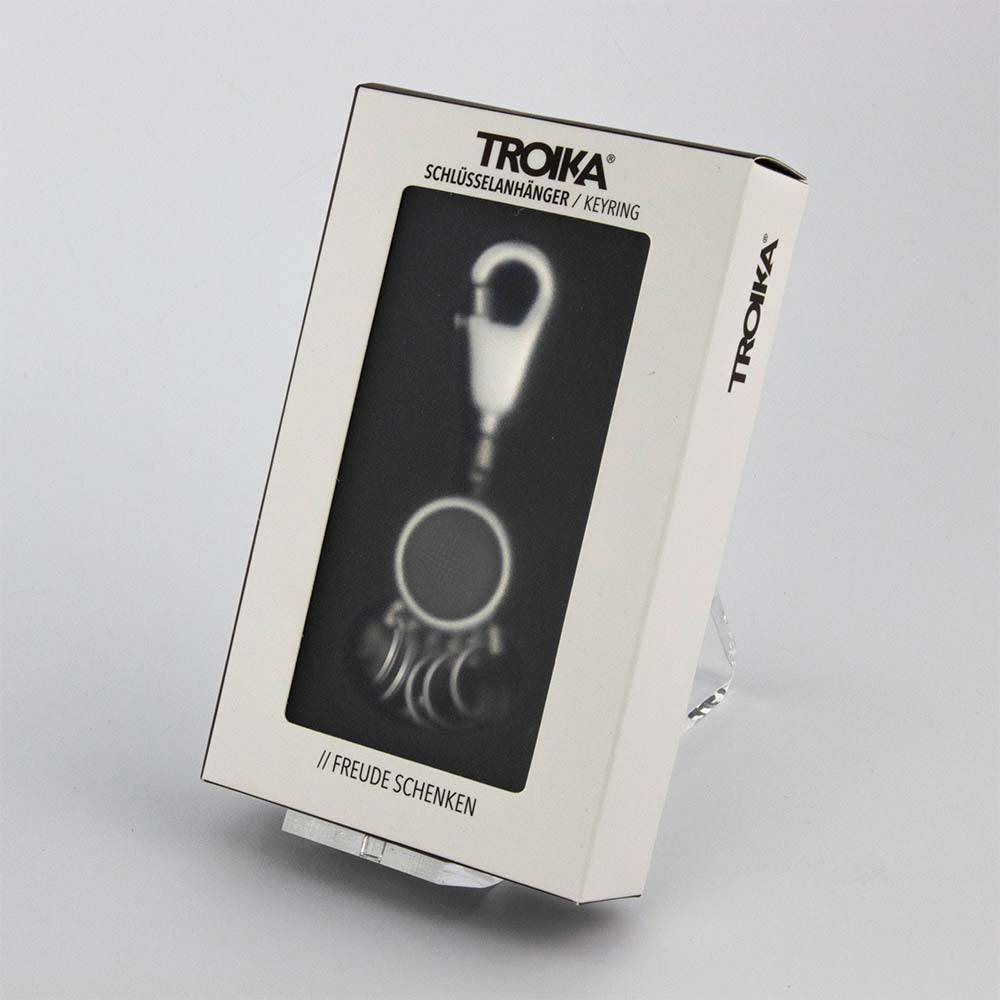 TROIKA Keyring with Carabiner Hook Black Vision