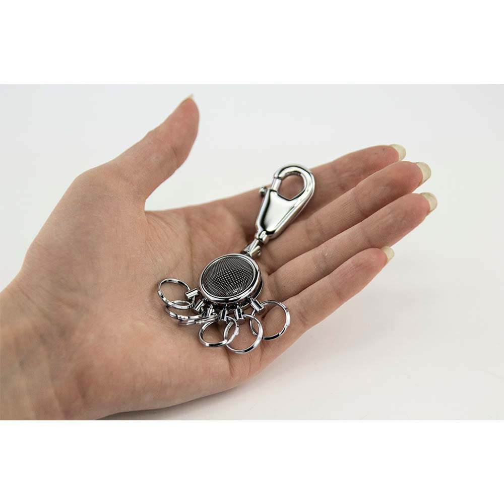 TROIKA Keyring with Carabiner Hook Black Vision