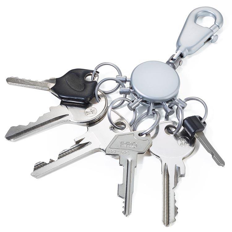 Troika Keyring With Carabiner and 6 Rings Patent