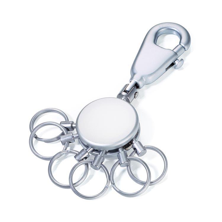 Troika Keyring With Carabiner and 6 Rings Patent