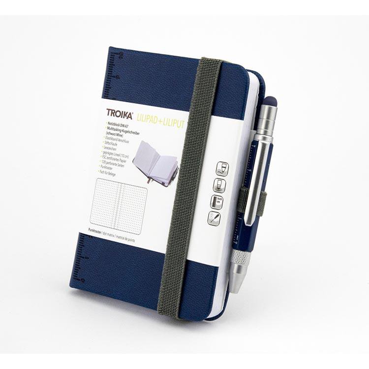 Demo - TROIKA Notepad DIN A7 with Multitasking Ballpoint Pen LILIPAD+LILIPUT Blue