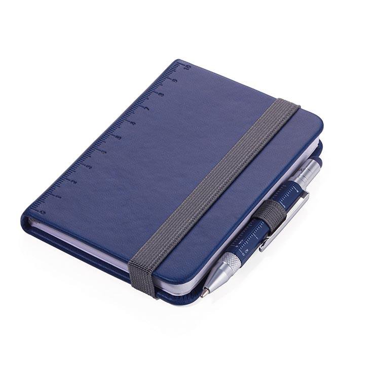 Demo - TROIKA Notepad DIN A7 with Multitasking Ballpoint Pen LILIPAD+LILIPUT Blue