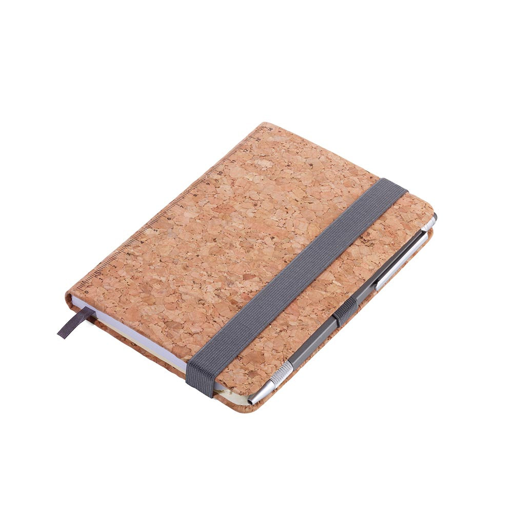 TROIKA Notepad A6 With Slim Multitasking Ballpoint Pen - Cork